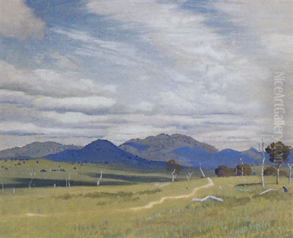 Hills Near Canberra Oil Painting by Elioth Gruner