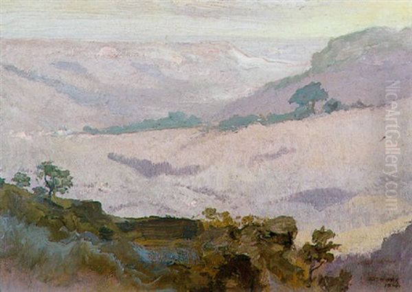 From The Artist's Camp, Blue Mountains Oil Painting by Elioth Gruner