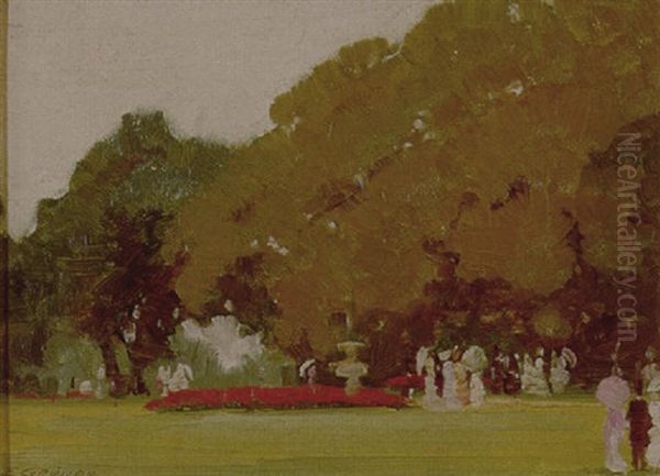 Botanic Gardens Oil Painting by Elioth Gruner