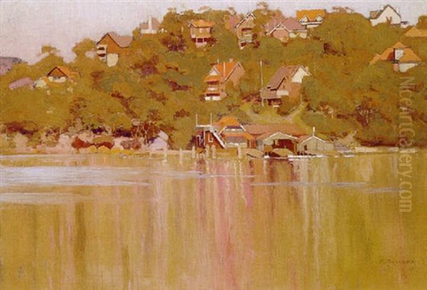 Mosman Bay Oil Painting by Elioth Gruner