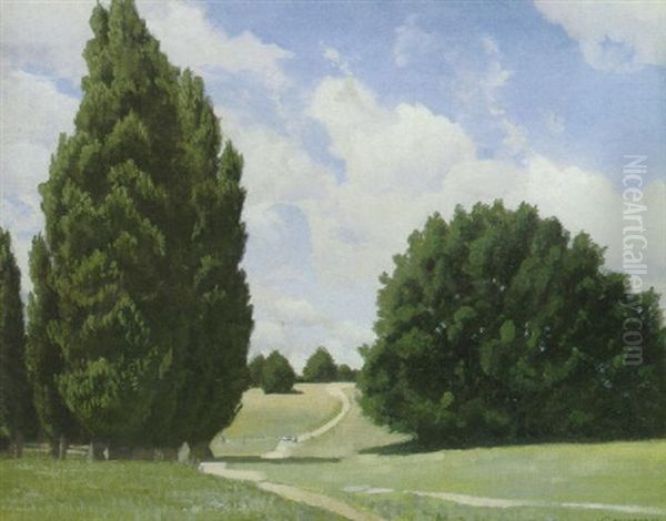 The Path To The Town, Canberra Oil Painting by Elioth Gruner