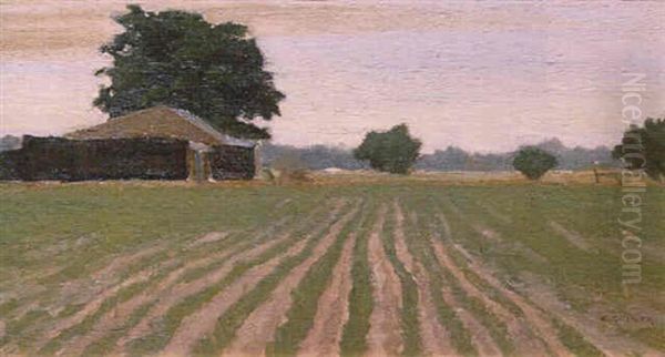 Plowed Fields Oil Painting by Elioth Gruner