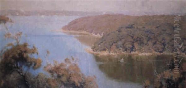 Dreamy Morning, Middle Harbour, Sydney Oil Painting by Elioth Gruner