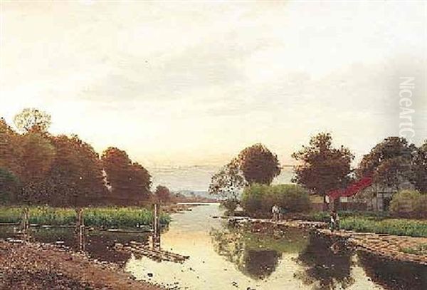 Abendstimmung. Motiv Aus Der Neumark Oil Painting by Eugen Gruner