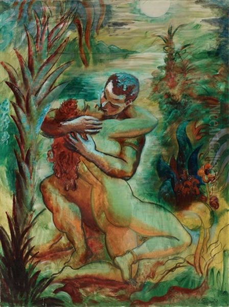 The Embrace Oil Painting by Isaac Gruenewald