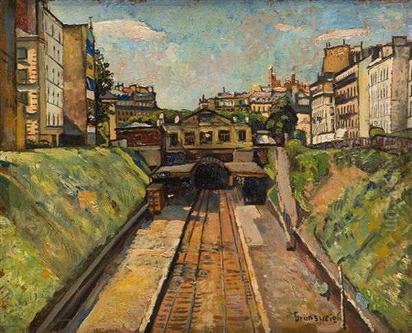 Saint Mande Railway Station Oil Painting by Nathan Grunsweigh