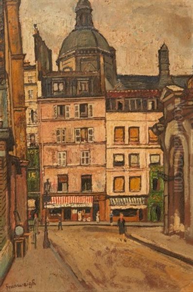 Rue Neuve Saint Pierre, Paris Oil Painting by Nathan Grunsweigh