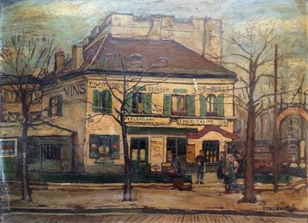 Bistro A Saint Mande Oil Painting by Nathan Grunsweigh