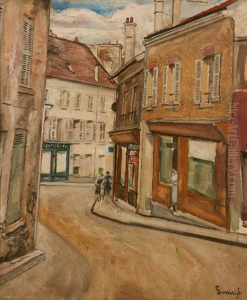 Une Rue Oil Painting by Nathan Grunsweigh