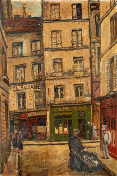 Rue De Paris Oil Painting by Nathan Grunsweigh