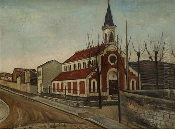 L'eglise Du Village Oil Painting by Nathan Grunsweigh