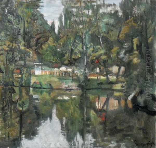 Bois De Boulogne Oil Painting by Nathan Grunsweigh