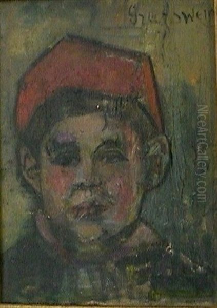 Tete De Marocain Oil Painting by Nathan Grunsweigh