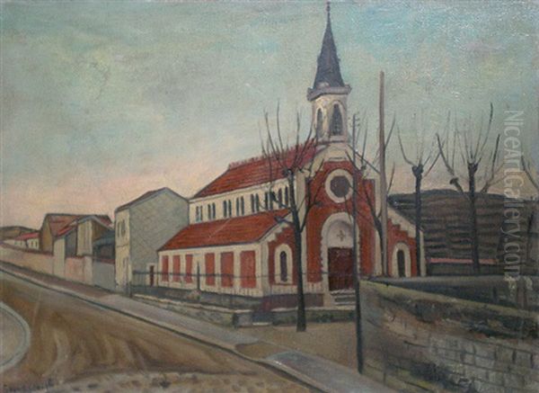 L'eglise Du Villlage Oil Painting by Nathan Grunsweigh