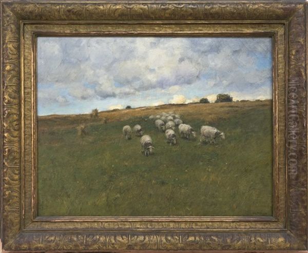 Pasture On The Hill Oil Painting by Charles Paul Gruppe