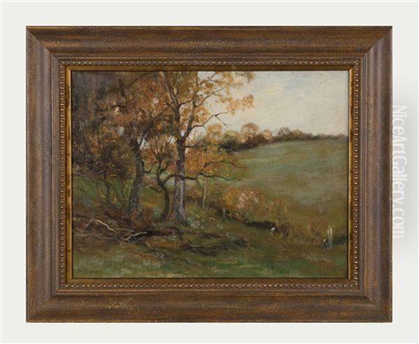 Autumn Landscape Oil Painting by Charles Paul Gruppe