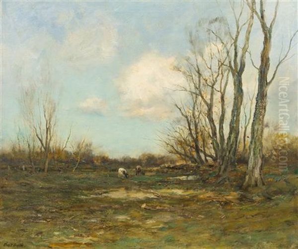 Landscape With Sheep Oil Painting by Charles Paul Gruppe