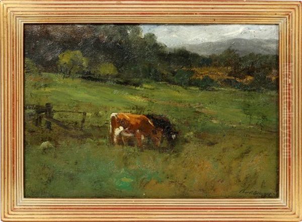 Mountain Pasture Oil Painting by Charles Paul Gruppe