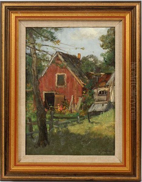 The Red Barn Oil Painting by Charles Paul Gruppe