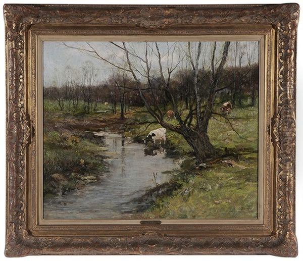 Pasture Brook Oil Painting by Charles Paul Gruppe