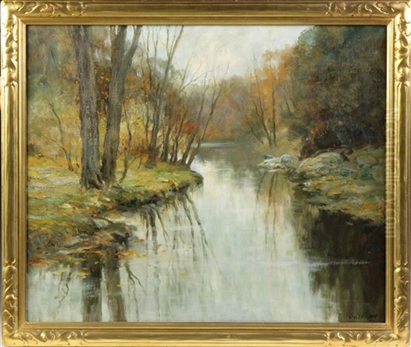 Stream Oil Painting by Charles Paul Gruppe