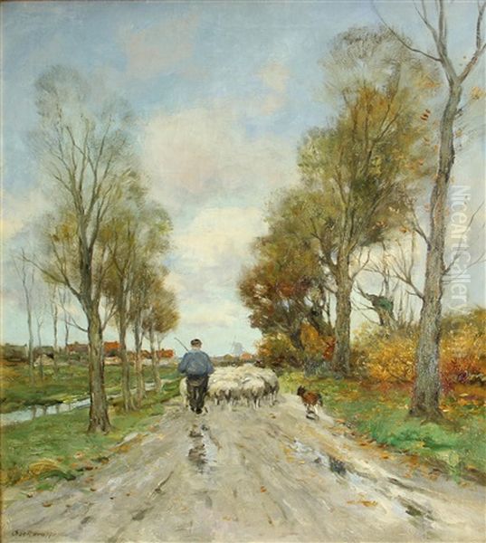 Homeward Way Oil Painting by Charles Paul Gruppe