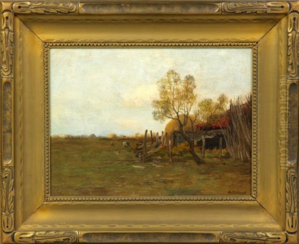 Behind The Old Barn Oil Painting by Charles Paul Gruppe