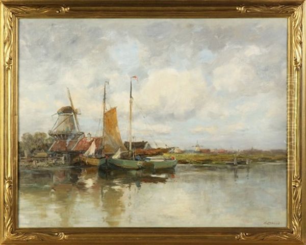 October Skies, Holland Near Voorburg Oil Painting by Charles Paul Gruppe