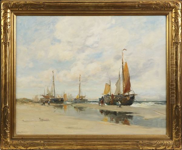 Low Tide, Katwyk Holland Oil Painting by Charles Paul Gruppe