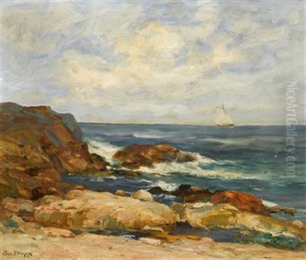 Bass Rocks, Mass. Oil Painting by Charles Paul Gruppe