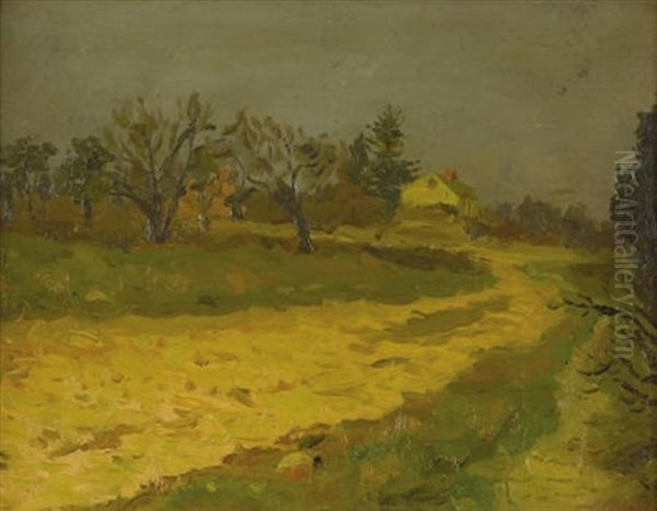 Autumn Landscape Oil Painting by Charles Paul Gruppe