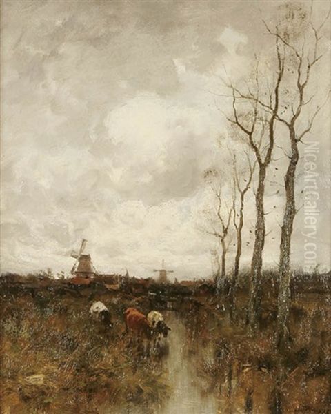 Afternoon In The Pasture Oil Painting by Charles Paul Gruppe