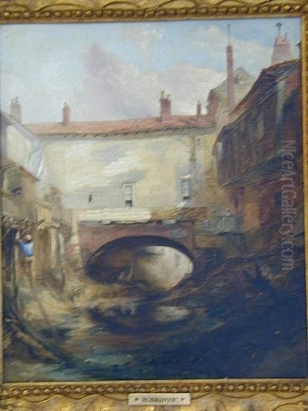 The High Bridge, Kings Lynn Oil Painting by Henry Baines