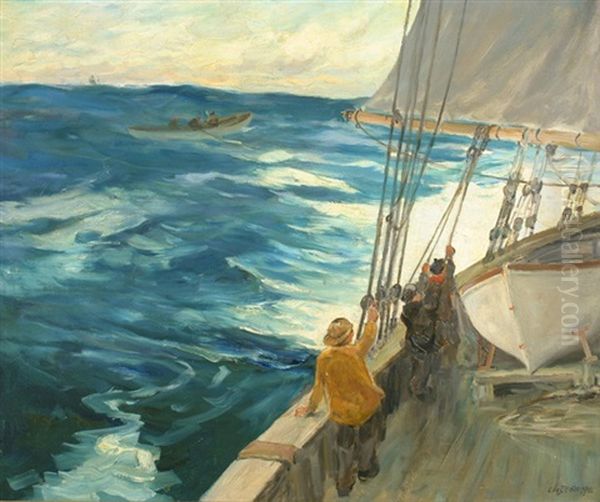 On The High Seas Oil Painting by Charles Paul Gruppe