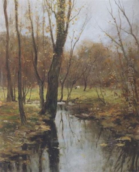 October Along The Creek Oil Painting by Charles Paul Gruppe