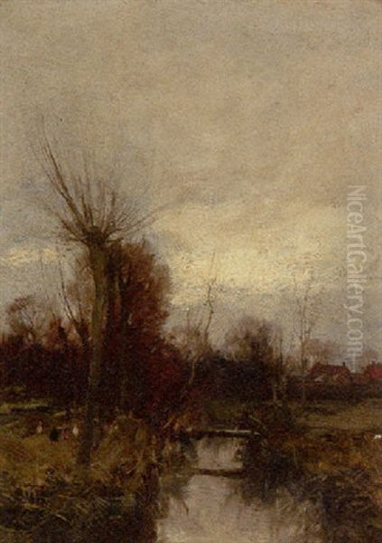 Autumn Landscape Oil Painting by Charles Paul Gruppe