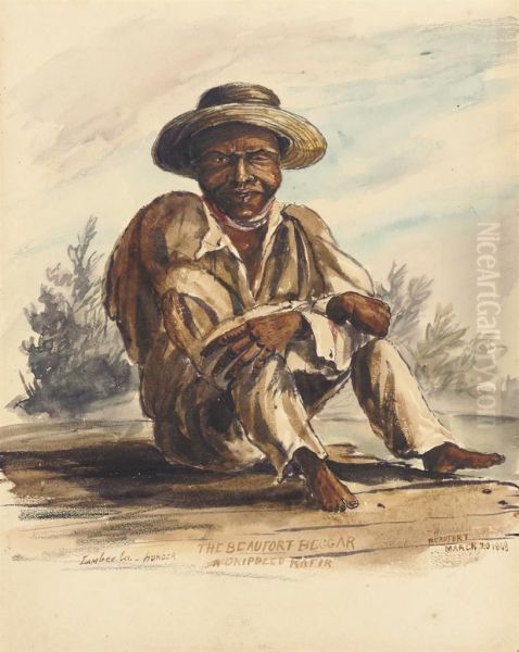 The Beaufort Begger (a Crippled Kafir) Oil Painting by Thomas John Baines