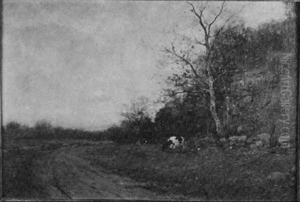 Open Landscape With Cows Oil Painting by Charles Paul Gruppe