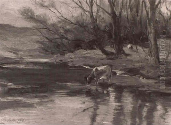 Along The Creek Oil Painting by Charles Paul Gruppe