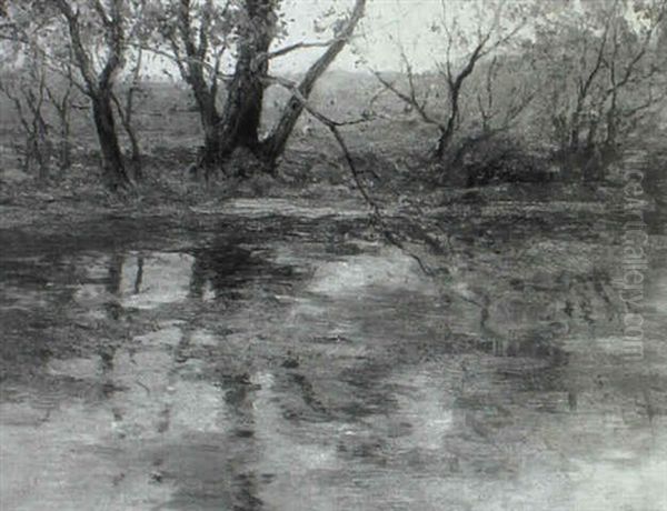 October Day Along The Creek Oil Painting by Charles Paul Gruppe