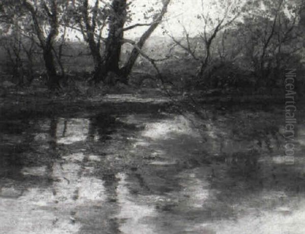 October Day Along The Creek Oil Painting by Charles Paul Gruppe