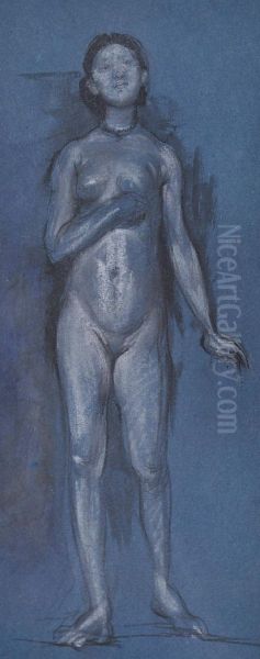 Standing Nude Oil Painting by Edward Baird