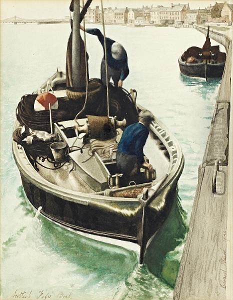 The Scottish Fifie Boat Oil Painting by Edward Baird