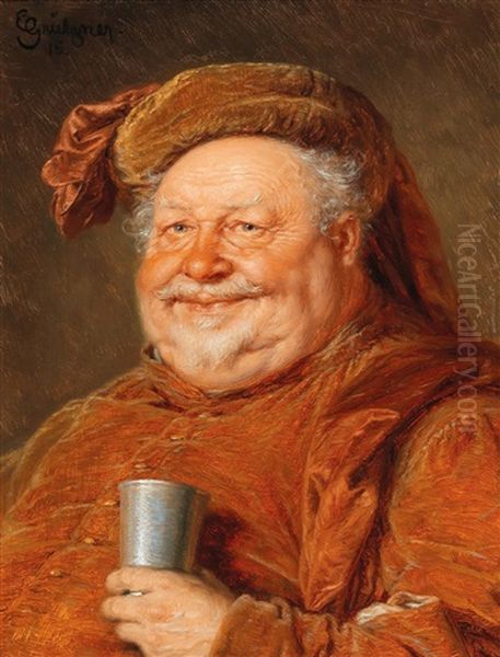 Falstaff Oil Painting by Eduard von Gruetzner