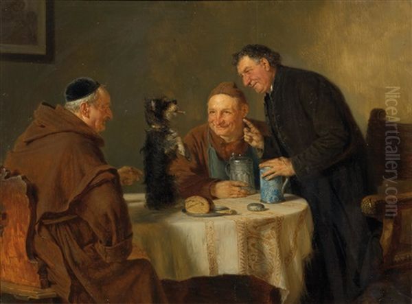 Der Gescheite Schnauzel Oil Painting by Eduard von Gruetzner