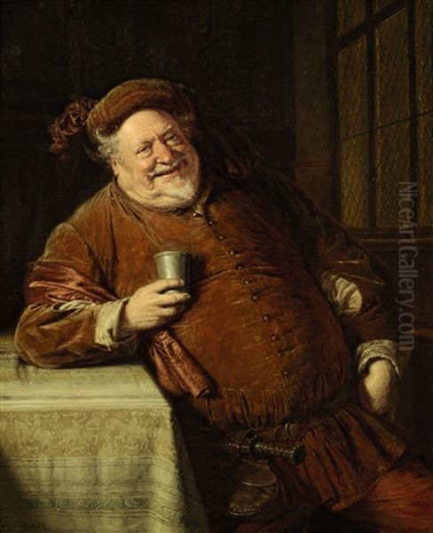 Falstaff Oil Painting by Eduard von Gruetzner