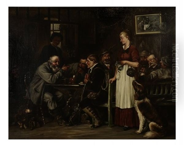 The Hunter's Story Oil Painting by Eduard von Gruetzner