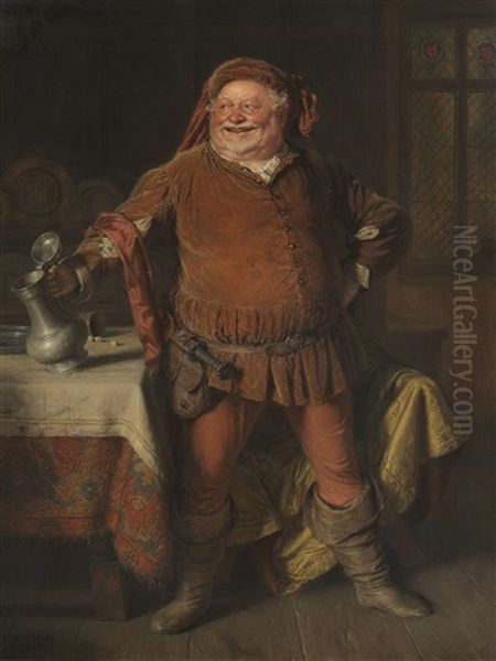 Falstaff Oil Painting by Eduard von Gruetzner