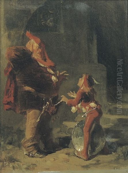 Falstaff Und Sein Page Oil Painting by Eduard von Gruetzner