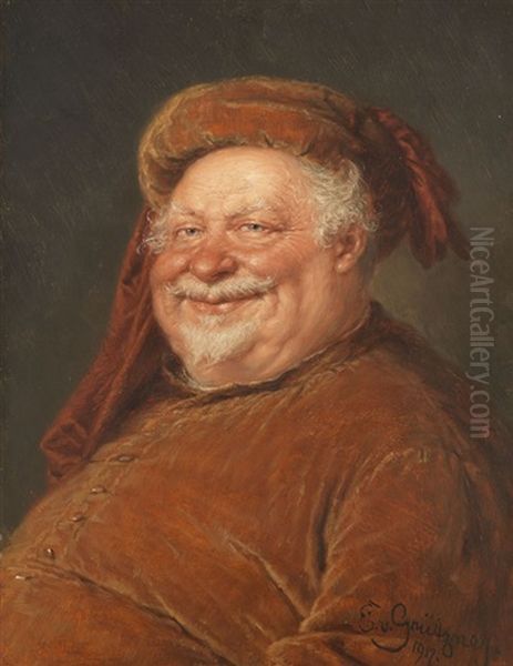 Falstaff Oil Painting by Eduard von Gruetzner